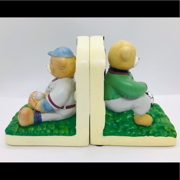 Vintage KIDSLINE CLUB USA Sports Bears Bookends - Picture 3 of 5